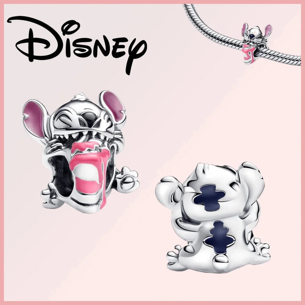 Disney 925 Sterling Silver Stitch Minnie Winnie Dangle