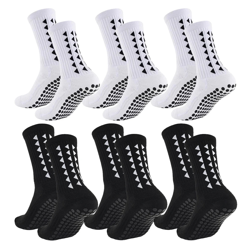 6 Pairs Grip Towel Bottom Sport Socks For Men Women