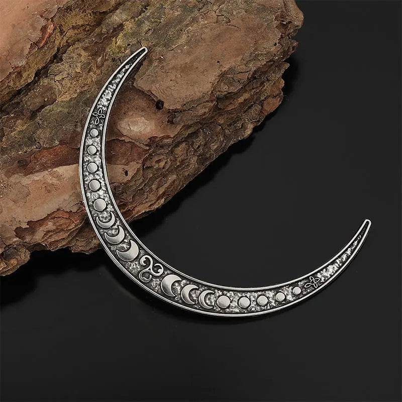 Scandinavian Retro Viking Moon Hairpin for Women - Classic Crescent Hair Accessory Ideal for Party, Valentine's Day, Mother's Day, Birthday Gifts