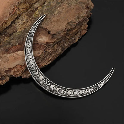 Scandinavian Retro Viking Moon Hairpin for Women - Classic Crescent Hair Accessory Ideal for Party, Valentine's Day, Mother's Day, Birthday Gifts