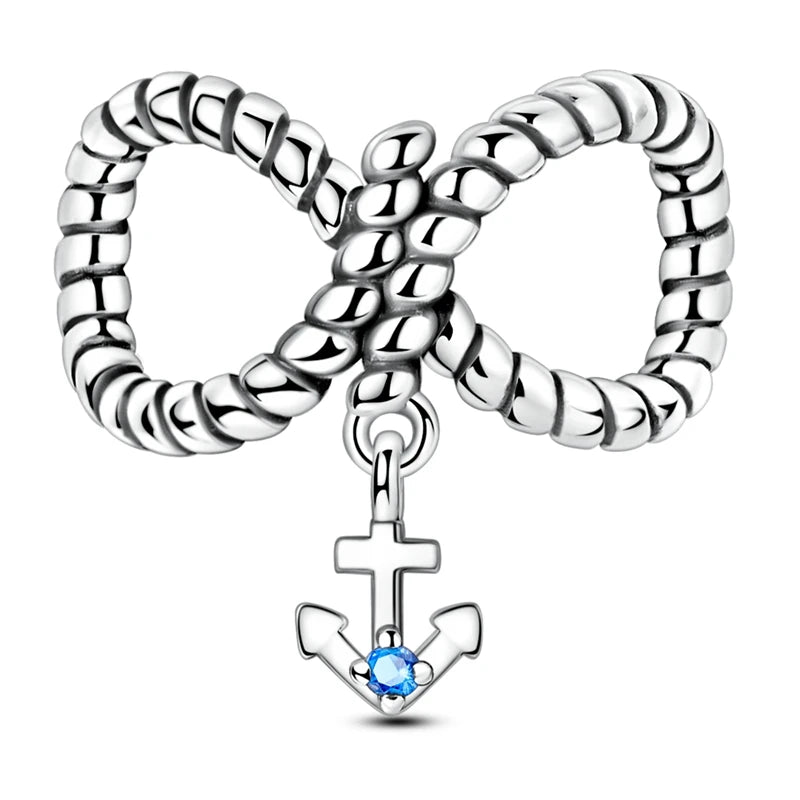 925 Sterling Silver Love Starry Sky Cat Paw Charms Beads