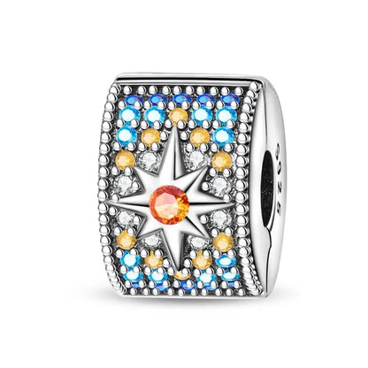 925 Sterling Silver Colorful Butterfly Star Moon Flower Beads Clip Charm for DIY Bracelet Fine Zircon Jewelry