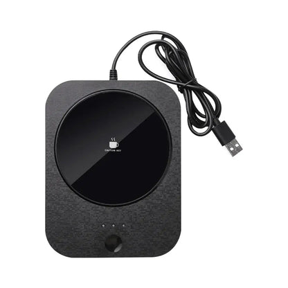 Wireless 55 Degree Celsius Constant Temperature Heating Pad Mini Portable USB Mug Warmer for Ideal Drinks black