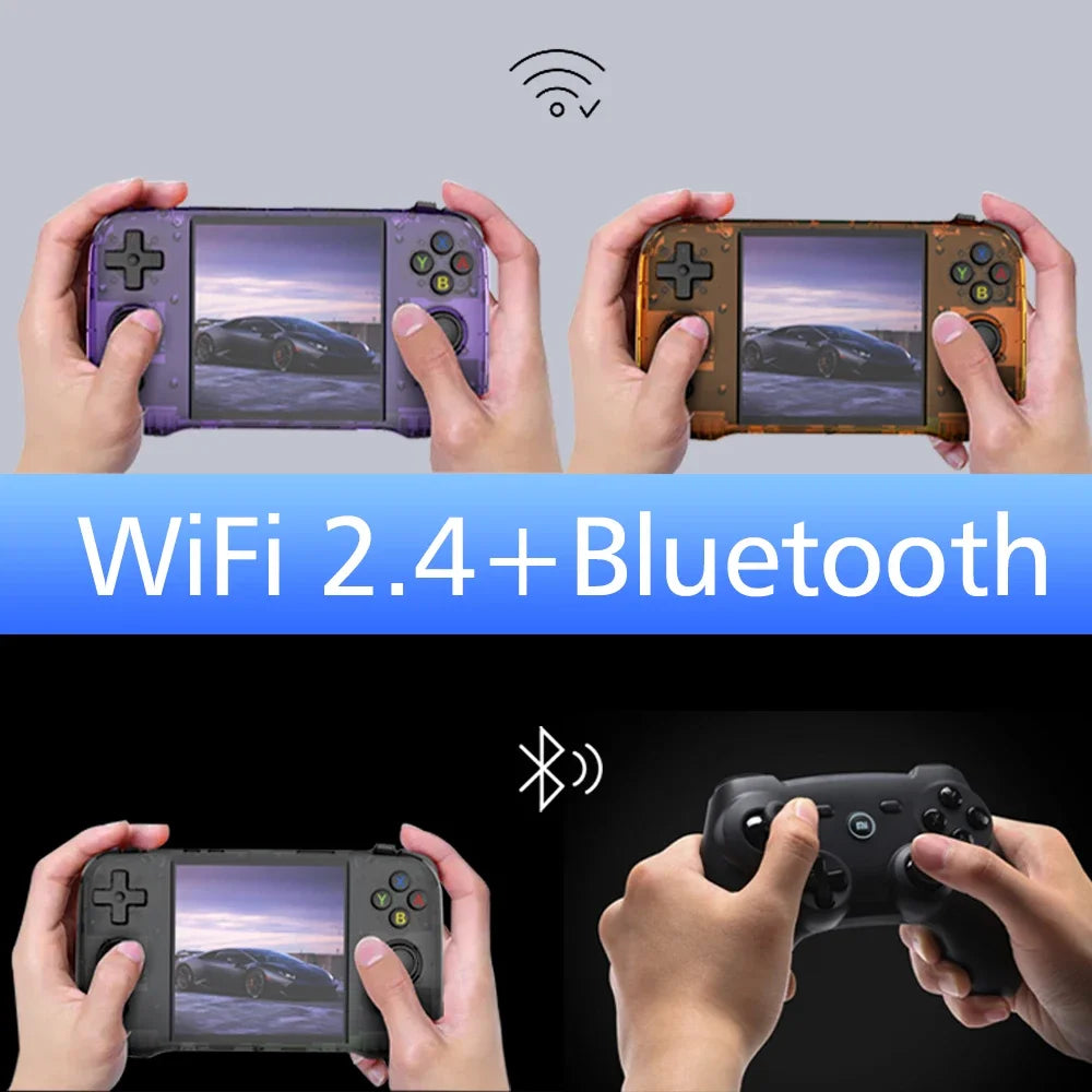 BOYHOM R46S Retro Handheld Game Console Linux RK3566 4.0 Inch IPS Screen 15000 Games Portable Mini HDMI 4000mAh Battery Kids Gift