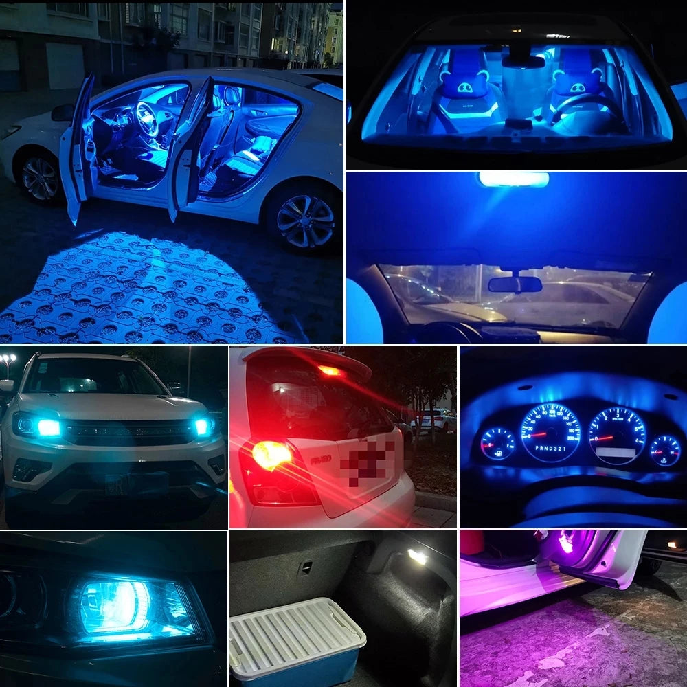 10 Pack T10 W5W COB LED 6000K White 12V License Bulbs