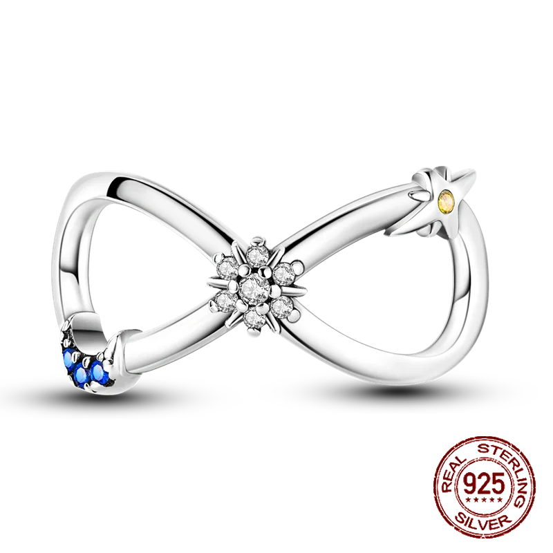 Inlaid Zircon Heart Charm Beads 925 Sterling Silver Dangle for Bracelets SMC4434