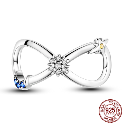 Inlaid Zircon Heart Charm Beads 925 Sterling Silver Dangle for Bracelets SMC4434