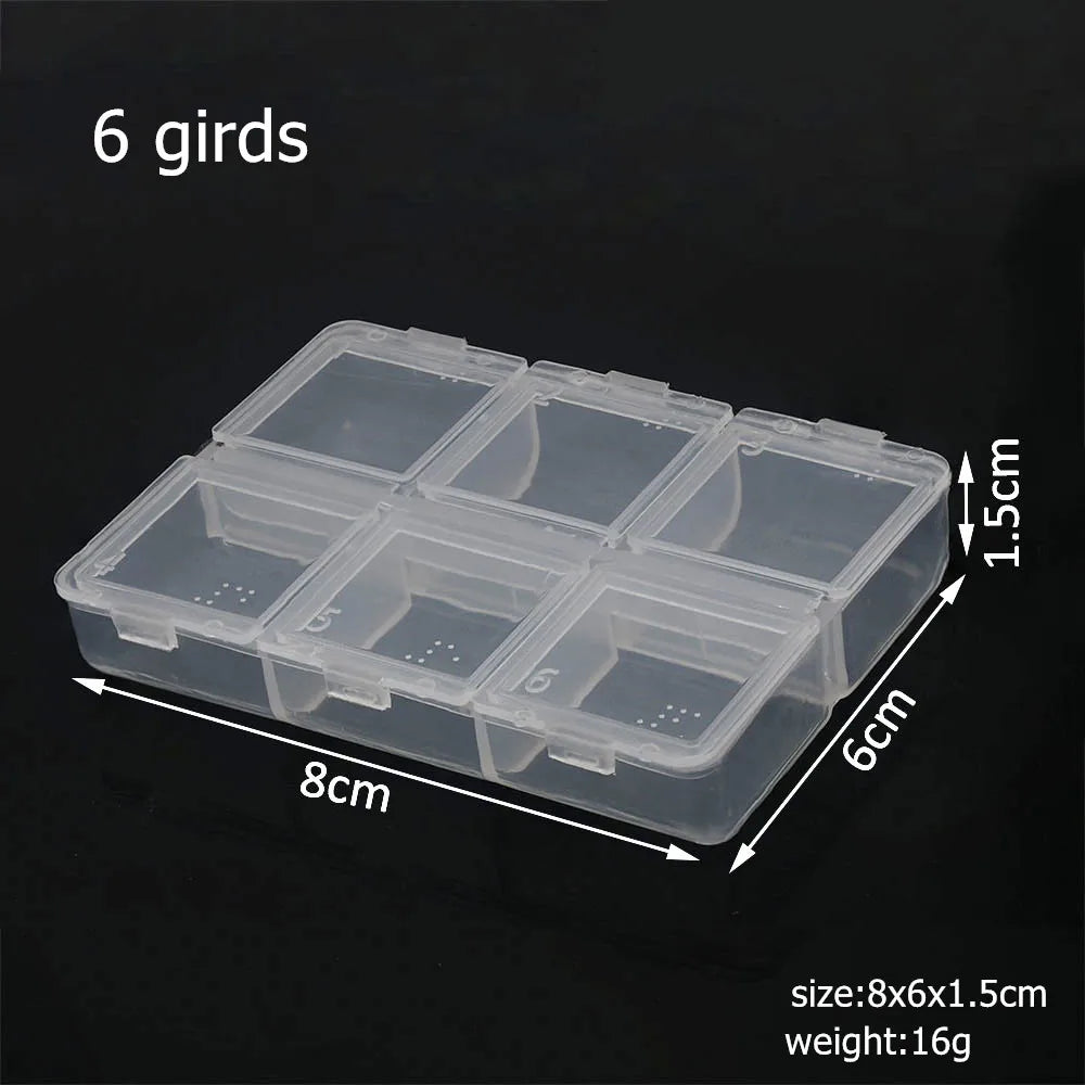 Ultimate Jewelry Organizer 6-32 Compartment Plastic Storage Box with Dividers for Beads and Crafts 6 grids box