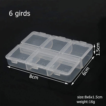 Ultimate Jewelry Organizer 6-32 Compartment Plastic Storage Box with Dividers for Beads and Crafts 6 grids box
