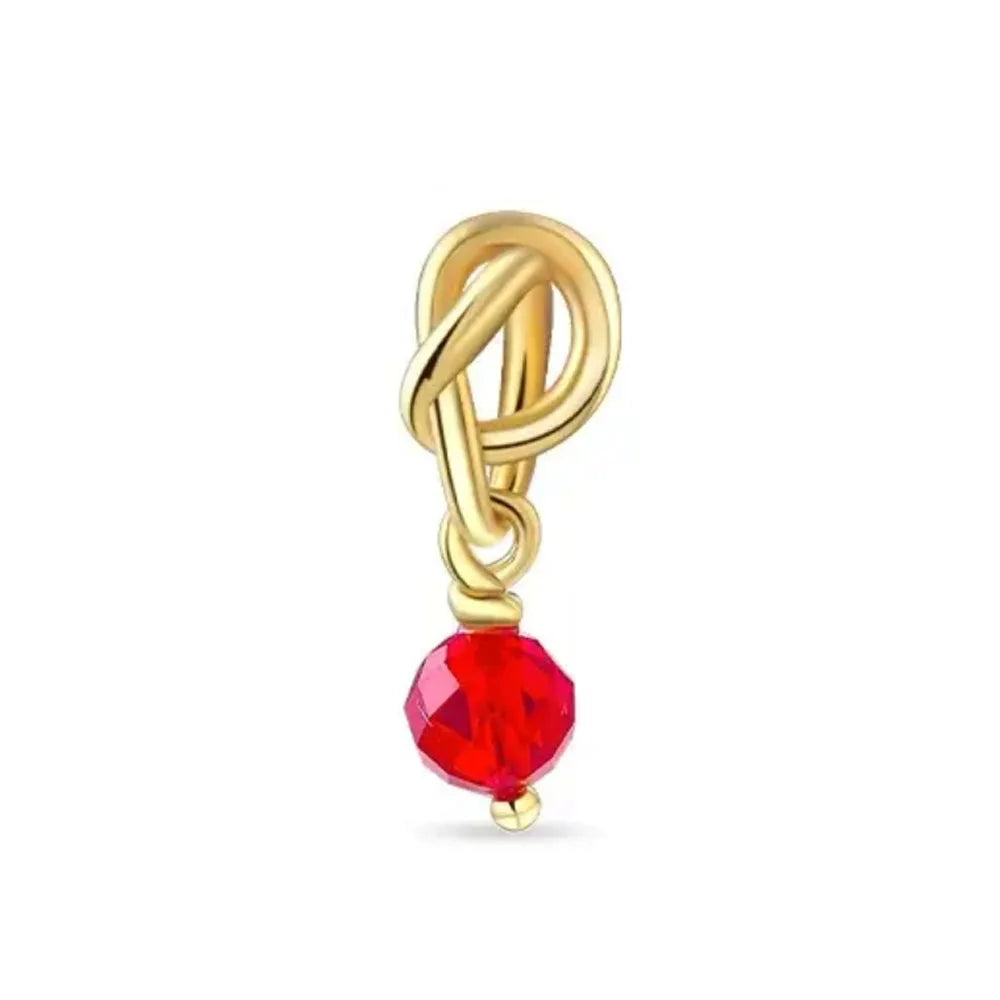 European 925 Sterling Silver Birthstone Pendant Charm Bead for Bracelet and Necklace Jewelry for Women
