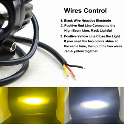 Dual Color Owl LED Motorcycle Spot Light 4 Mode 3000LM