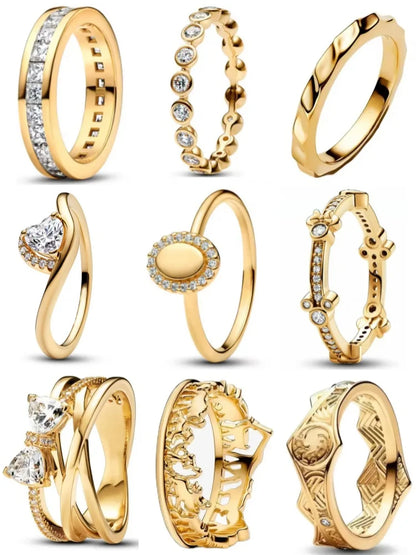 European 925 Silver Gold Bow Ring with Zircon for Exquisite Women's Jewelry at Wedding Parties