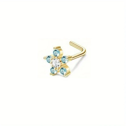 Bobisty Surgical Steel L Shaped Nose Ring Set Hypoallergenic Fashion Jewelry for Men and Women