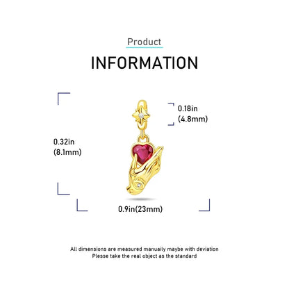 925 Sterling Silver Gold Heart and Maple Leaf Charms Sparkling Zircon Pendant for Women DIY Bracelet Fine Jewelry Gift