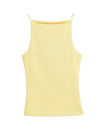 Womens Halter Tank Top Sleeveless Camis Solid Color Fashion
