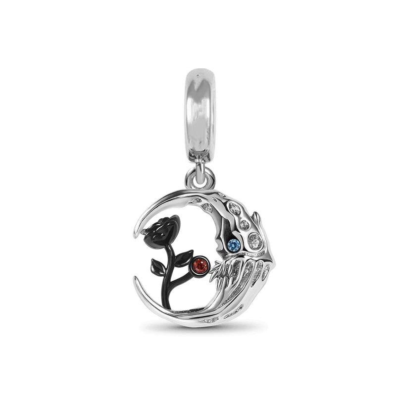 925 Sterling Silver Charm Beads for Women Bracelet - Four-Leaf Clover and Sunflower Design A979Y
