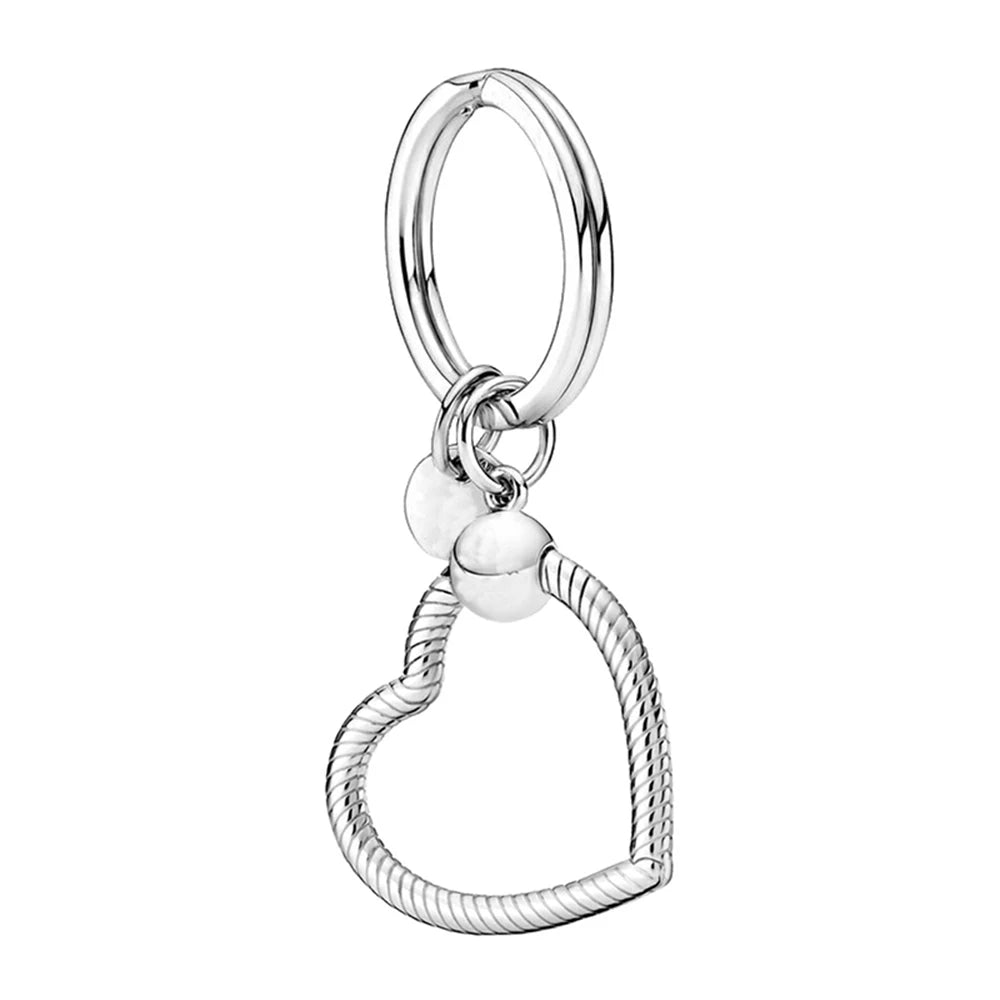 Silver Elegance Key Ring DIY Jewelry Accessory for Women 925 Sterling Silver N-HYC597