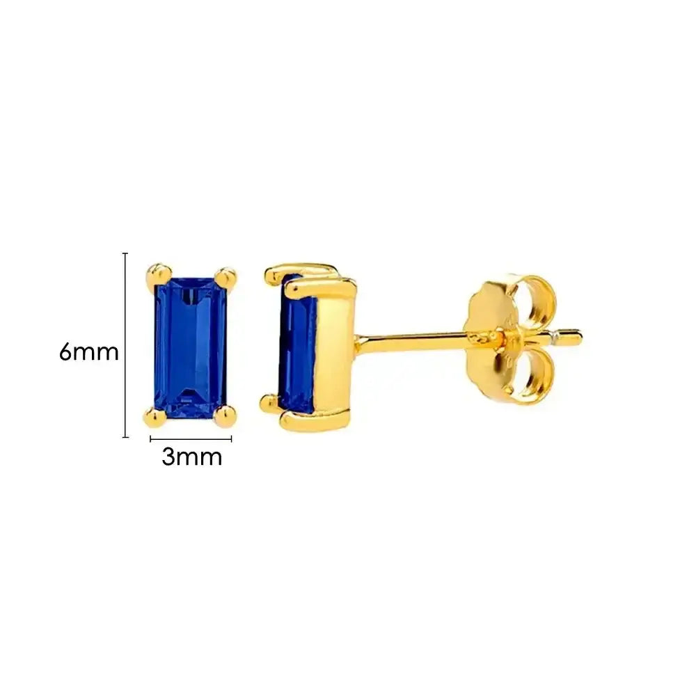 925 Sterling Silver Tiny Stud Earrings Colorful Crystal Luxury Jewelry LN0175-9