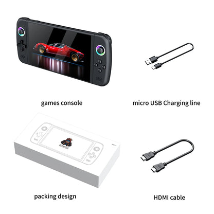 7 Inch Big Screen M27 Portable Retro Handheld Game Console 1024x600 Display Linux EmuElec Support Mini HDMI Over 20000 Games 3000mAh Battery Expandable To 256GB