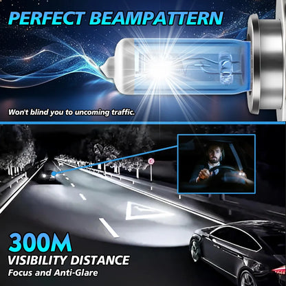 Universal 6000K Xenon White LED Halogen Headlight Bulbs 1:1 Design for All Car Models