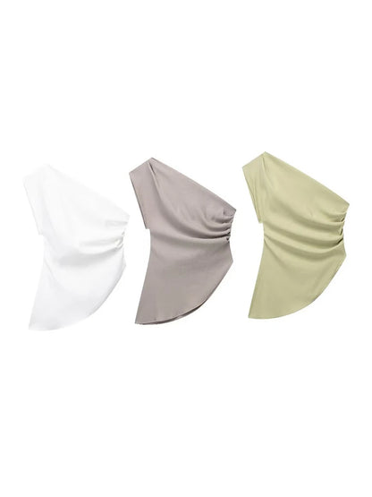 Dozw Asymmetric Off Shoulder Top For Women Trendy Chic