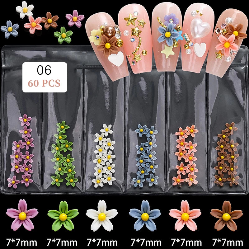 Kawaii Lollypop 3D Nail Art Charms Set with Resin Butterfly and Bear Rhinestones