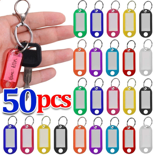 Vibrant Multicolor Key ID Tags Set with Lobster Clasp - 5 to 50 Pieces for Luggage and Hotel Keys