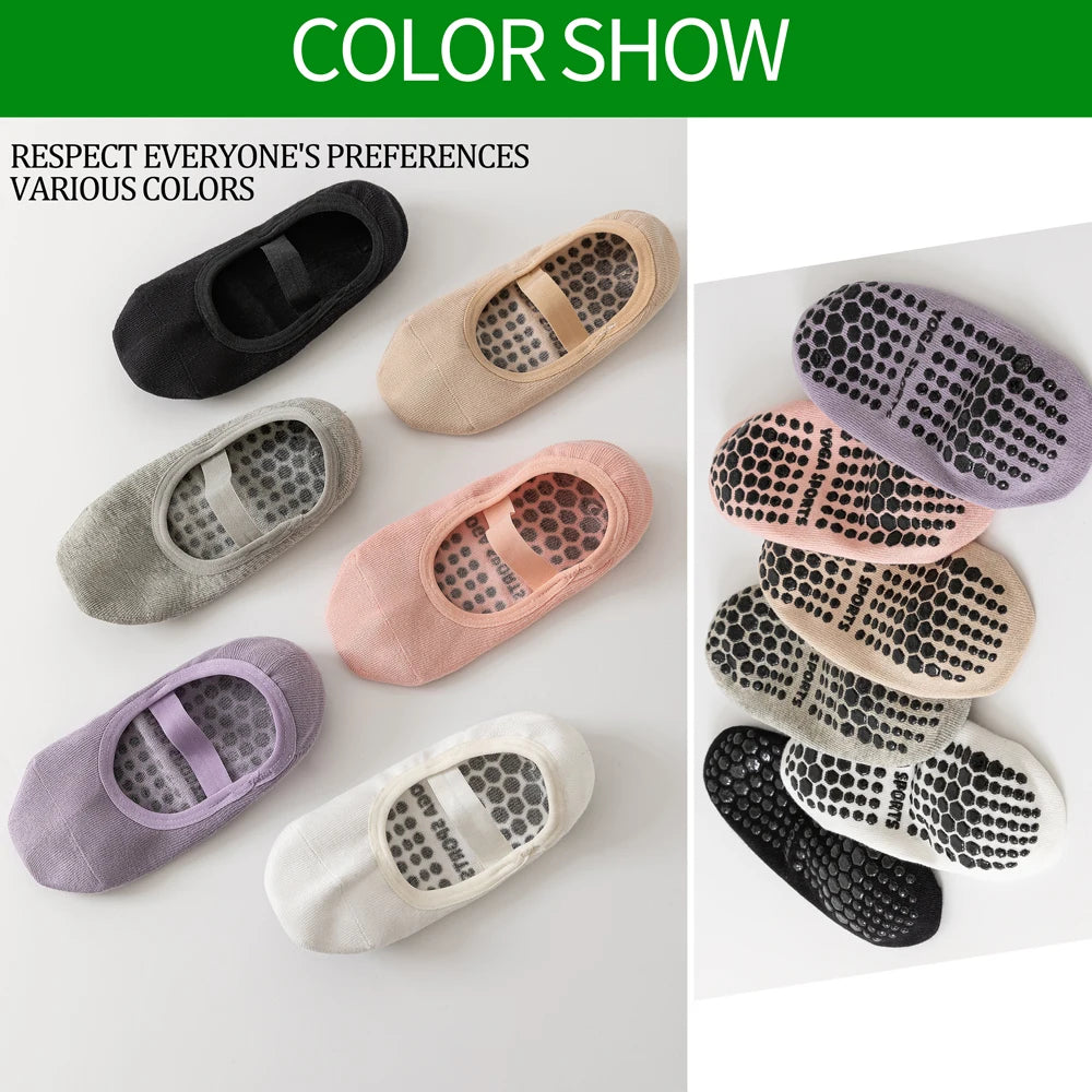 3 Pairs Womens No Show One Band Anti Slip Yoga Socks