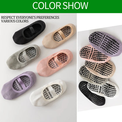 3 Pairs Womens No Show One Band Anti Slip Yoga Socks