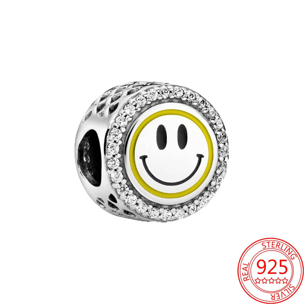 925 Sterling Silver Zirconia Heart Gold Silver Charm