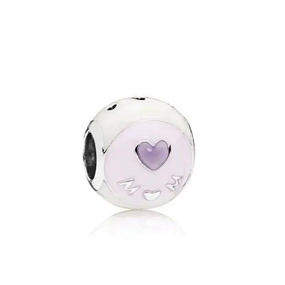 925 Sterling Silver Pink Flower Balloon Coffee Cup Charm Beads for DIY Bracelets Perfect Gift for Women AMC0071