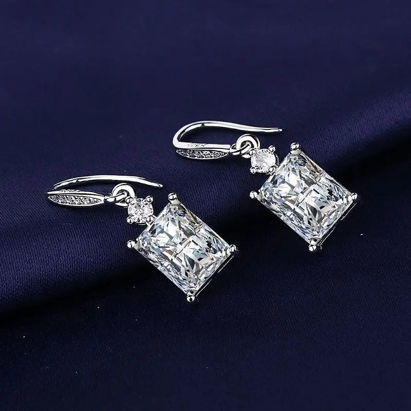 Sterling Silver CZ Crystal Plant Stud Earrings for Women and Teens
