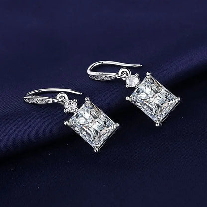 Sterling Silver CZ Crystal Plant Stud Earrings for Women and Teens