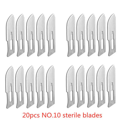20-100pcs Top-Rated Carbon Steel Surgical Blades for DIY Phone Repair & Grooming 20pcs NO.10