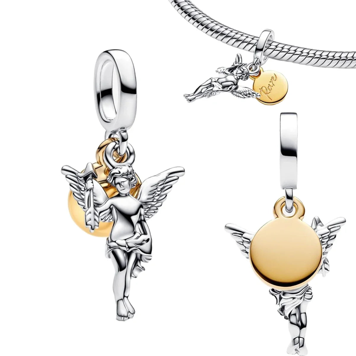 Original 925 Sterling Silver Blue Zircon Space Charms Aircraft Planet Astronaut Beads for DIY Necklace and Bracelet Jewelry Gift