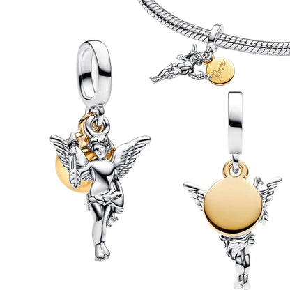 Original 925 Sterling Silver Blue Zircon Space Charms Aircraft Planet Astronaut Beads for DIY Necklace and Bracelet Jewelry Gift