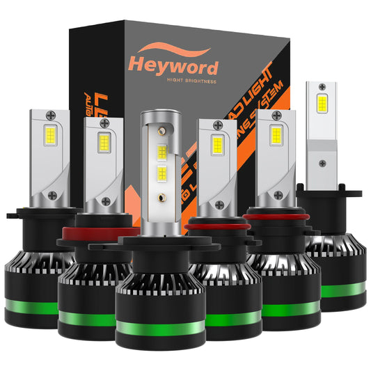 Heyword H4 H7 Universal 6000K 300W 30000LM LED Headlights
