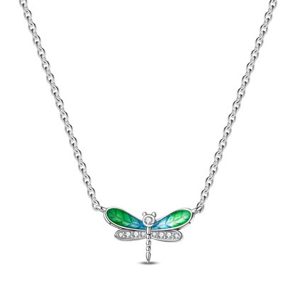 925 Sterling Silver Heart Butterfly Pendant Adjustable Sparkle Necklace for Women Elegant DIY Gift Jewelry