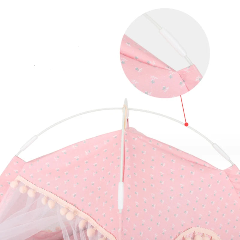 Sweet Princess Cat Bed Foldable Tent Cute Cat House Cushion