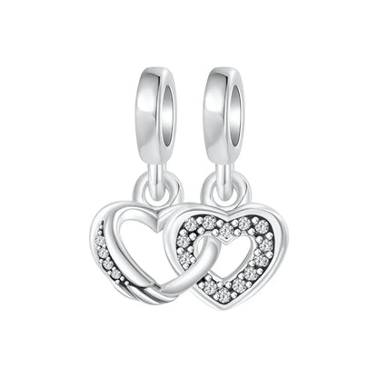 Sterling Silver 925 Angel Wing Heart Bird Charms for Bracelets and Necklaces Women's Fine DIY Jewelry Gifts