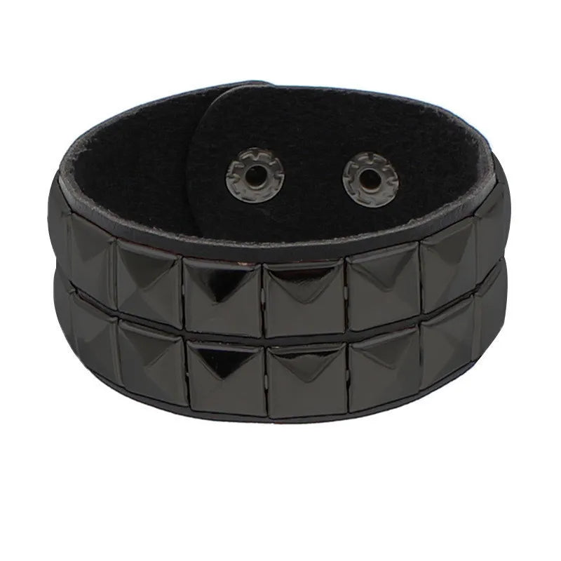 Gothic Punk Cat Heart Leather Bracelet For Women And Men