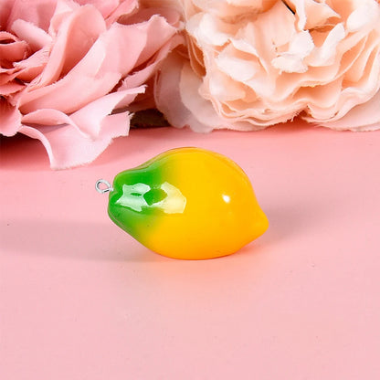 10 Piece 3D Simulated Fruit Flat Back Charms for DIY Jewelry Earrings Bracelets and Hairpins