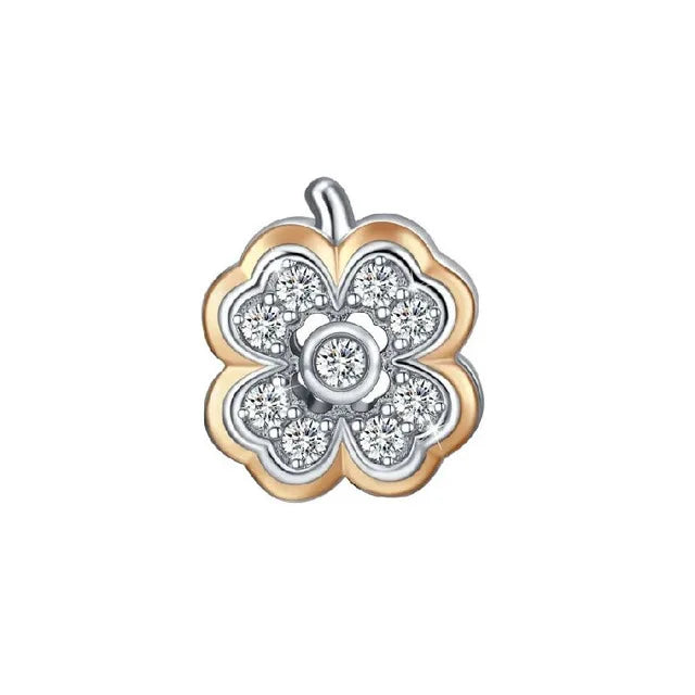Sterling Silver Four-Leaf Clover Charm Bracelet for Women B1217