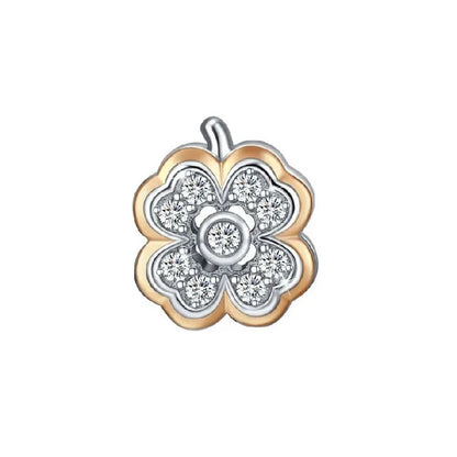 Sterling Silver Four-Leaf Clover Charm Bracelet for Women B1217