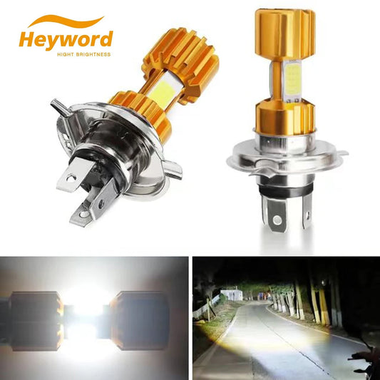 H4 H6 BA20D Motorcycle LED Headlight 6000K 12V COB Hi