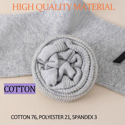 3 Pairs Black White Ballet Bow Crew Breathable Socks