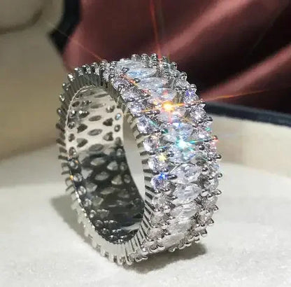 Elegant 925 Sterling Silver Big Water Drop Zircon Ring for Women Perfect Valentine's Day Gift