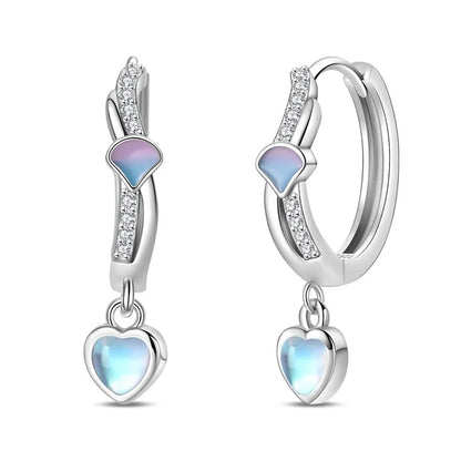 925 Sterling Silver Colorful Butterfly Heart Flower Starfish Bow Geometry Stud Earrings for Women Gift Jewelry Accessories
