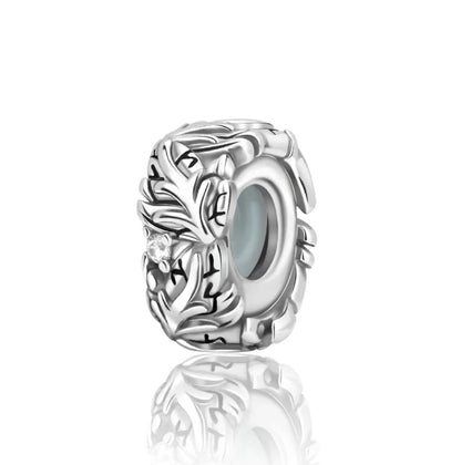 925 Sterling Silver Colorful Butterfly And Cherry Blossom Beads Clip Charm For DIY Bracelets Fine Zircon Jewelry