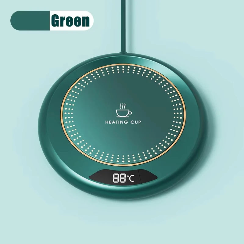 Thermostat Coaster USB Home Heating Coaster with 3-Speed Adjustment 55 Degrees Constant Temperature green